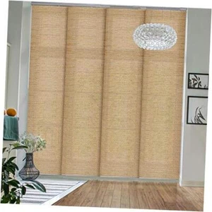 Deluxe Adjustable Sliding Panel Track Blind 45.8"- 45.8"-86" W x 96"H Pecan - Picture 1 of 7