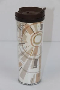 Vaso de viaje de plástico Starbucks 2012 16 oz dorado marrón diseño gráfico con tapa EE. UU. - Imagen 1 de 6