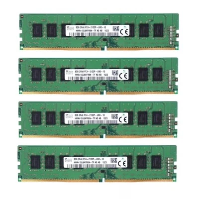 Hynix DDR4 32GB (4X8GB) 2133MHz PC4-17000 288-Pins 2RX8 UDIMM Desktop Memory Ram - Image 1 of 4