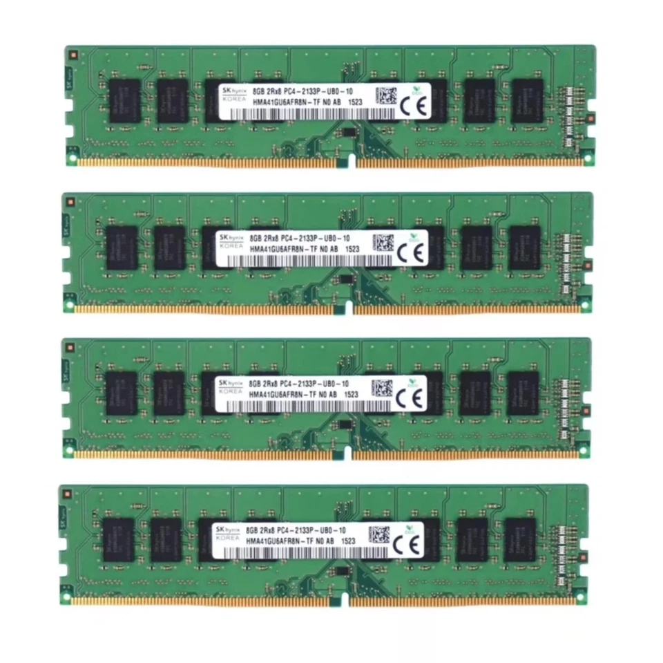 Hynix DDR4 32GB (4X8GB) 2133MHz PC4-17000 288-Pins 2RX8 UDIMM Desktop Memory Ram - Image 1 of 4