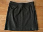 Banana Republic Brown Short Mini Pin Stripe Wool Blend Skirt Women's Size 0 Zip