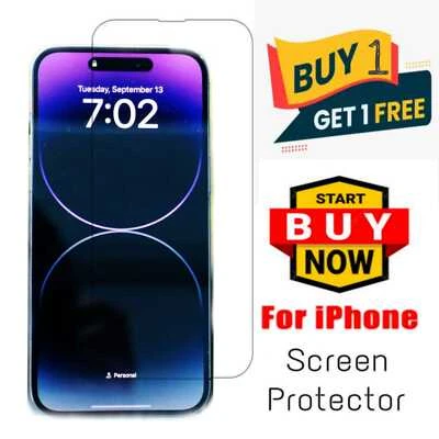 For iPhone 15 16 11 PRO 12 13 PRO MAX 17 Gorilla Tempered Glass Screen Protector