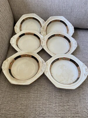 6 Rare Vintage Sampson Bridgwood Buxton Octogonal Serving Bowls Decorative  - Image 1 of 4