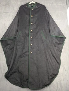 Tostmann Trachten Wool Cape Austria Black Green Trim Button - Picture 1 of 15