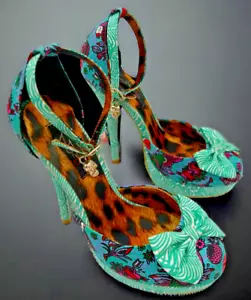 Iron Fist Women's Loco Koko Platform Sandal Turquoise women's size 6 - EUC NICE! - Picture 1 of 11