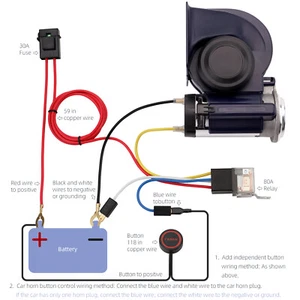 FARBIN 12v Super Loud Train Horn with Wire Button Air Horn for Trucks/Car/Motors - Bild 1 von 12