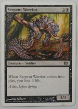 MAGIC THE GATHERING MTG 2003 8th EDITION BLACK SERPENT WARRIOR CREATURE CARD