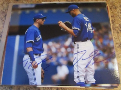 FOTO FOSCA ASSINADA DUPLA 8X10 DAVID PRICE TROY TULOWITZKI TORONTO BLUE JAYS CERTIFICADO DE AUTENTICIDADE - Imagem 1 de 4