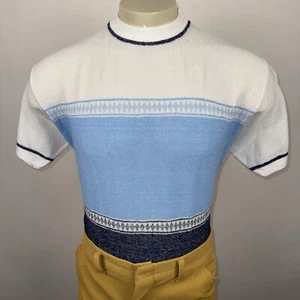 Vtg 60s 70s Van Heusen Shirt Mens Polyester Atomic Madmen MCM Mod NOS New Large - Picture 1 of 16