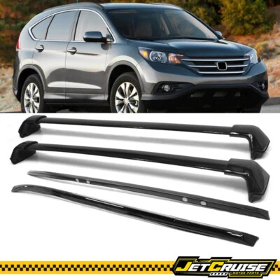 Compatível com 12-16 Honda CR-V CRV rack de teto porta-bagagens trilho lateral e barra transversal 4 peças - Imagem 1 de 4