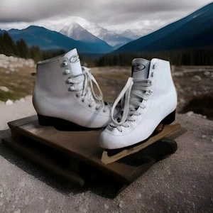 DBX Figure Skates Size US 4 EU 35-36 White leather Ice Skates  - Picture 1 of 12