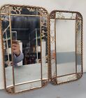 Vintage Florentine Mirror Set Gold Veins 15" x 8" Total Italy Rocco Hollywood