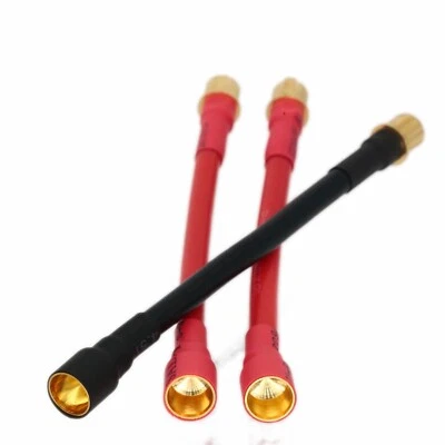 High current 8.0mm Female to 8mm Male bullet ESC Motor 8AWG 10cm Extension Wire - Image 1 of 4