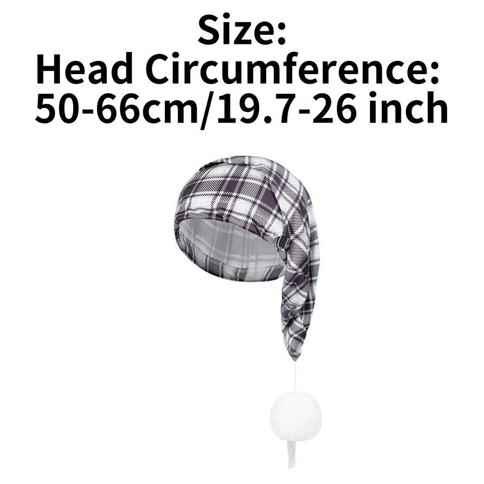 Gorra de hombre ajustable a cuadros con bola de pompón y flecos ropa de dormir diaria de Navidad Foto 1 de 1
