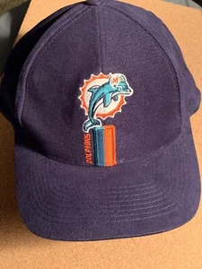 Cappello Miami Dolphins-NFL Vintage Logo7—Blu Scuro SnapBack-Nuovo senza etichette - Foto 1 di 6