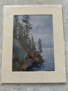 At the Waters's Edge - Watercolor print by Jenny Armitage - Yellowstone Lake - Picture 1 of 4