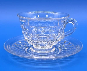Vintage Fostoria Glass American Pattern Cup & Saucer - Picture 1 of 3