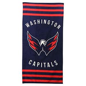 NHL Striped Beach Bath Towel 30" x 60" (Washington Capitals)