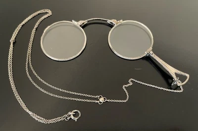 Antique Ornate Reticulated Marked Sterling Art Deco Lorgnette Reading Glasses - Image 1 of 3