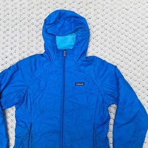Patagonia Womens Micro Puff Hoody Jacket Full Zip Quilted Hiking Blue - Medium - Picture 1 of 14