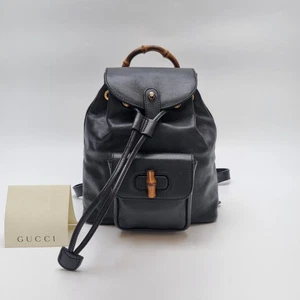 Gucci Vintage Bamboo Leather Mini Backpack 509-44 146683201 - Picture 1 of 21