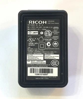 Genuine Ricoh AC-U1 Wall USB Power Adapter Charger Unit Only OEM GR III GR IIIx - Image 1 of 3