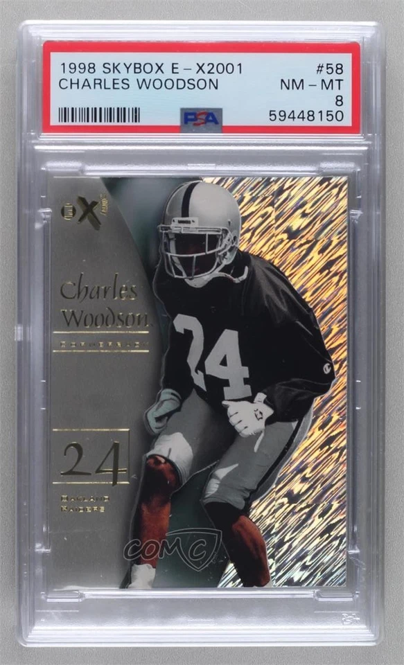 1998 Skybox EX 2001 Charles Woodson #58 PSA 8 Rookie RC HOF - Image 1 of 2