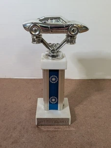 Vintage 1960’s Racing Trophy Aberdeen Raceway Automobile Car Marble Metal - Picture 1 of 16
