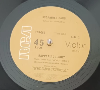 Sugarhill Gang ‎– Rapper's Delight - 1979 12" single VG+, disco cover G+ - Image 1 of 2