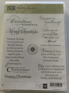 Stampin' Up! ALTRI MESSAGGI ALLEGRI Set di francobolli Natale festività card frasi - Foto 1 di 3