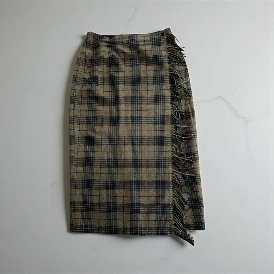 Liz Claiborne клетку надежном макси юбка шерстяная смесь бахрома с подкладкой размер 16 классический читать - Изображение 1 из 4