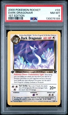 2000 Pokemon Team Rocket 1st Edition: Dark Dragonair #33, PSA 8 NM-MT, Uncommon! - Image 1 of 2