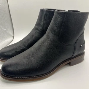 Franco Sarto flache schwarze Damen-Stiefeletten aus Leder 7,5 M neu ohne Etikett seitlicher Reißverschluss - Bild 1 von 8