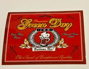 GREEN DAY Premium Beer Label Sticker NEW OFFICIAL MERCHANDISE RARE Punk Rock - Picture 1 of 1