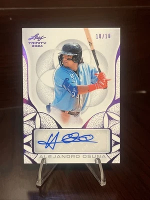 2024 Leaf Trinity Baseball Alejandro Osuna Auto Teal 10/10 Texas Rangers - Image 1 of 2
