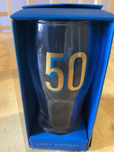 Nuevo vaso de pinta 50 cumpleaños en caja de regalo de presentación nuevo en caja - Imagen 1 de 3