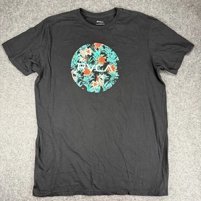 RVCA Standard Tee Mens 2XL Black Floral Graphic T-Shirt - Image 1 of 4