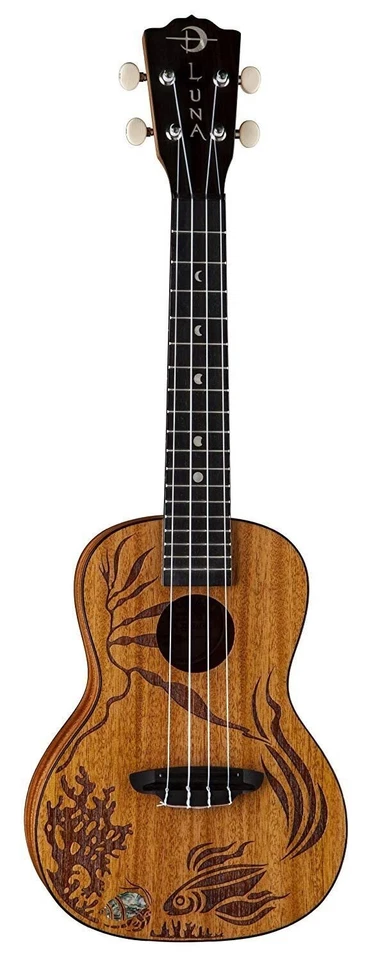 Luna UKECORAL Coral Ukulele All Solid Mahogany with Gig Bag, Satin - Image 1 of 1