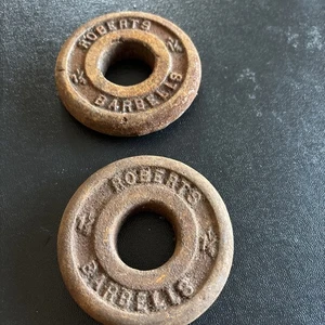 2 1 1/4 Pfund frühe Roberts Langhanteln Standard Eisenplatten - Bild 1 von 5