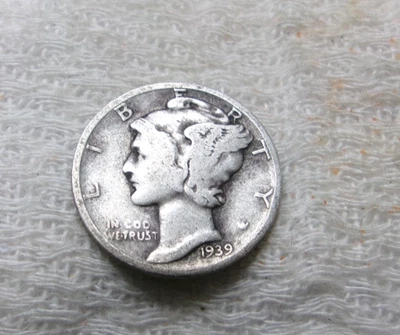 1939 P Mercury Silver Dime 10 Cents #AA03 - Image 1 of 2