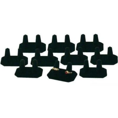 10 Black Velvet Double Finger Ring Display - Image 1 of 2