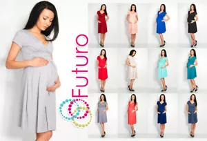 Sensible Womens Maternity Dress  Short Sleeve V-Neck Pregnancy Sizes 8-18 8416 - Picture 1 of 15