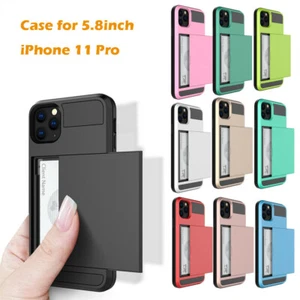 Shockproof Card Holder Hard Case Cover For iPhone 17 16 15 14 13 12 Pro Max 11 - Picture 1 of 22