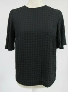 A New Day Women's Jacquard Short Sleeve Woven T-Shirt Black Size XS - Picture 1 of 6