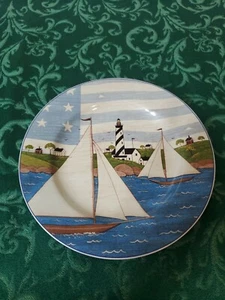 Warren Kimble AMERICA THE BEAUTIFUL Salad Plate  8 1/4" 1999 Sailboat GUC - Picture 1 of 4