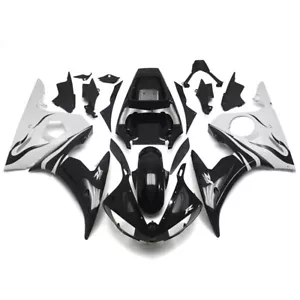 Black White Fairing Kit For Yamaha YZF600 R6 2003 2004 2005 04 05 ABS Bodywork - Picture 1 of 7