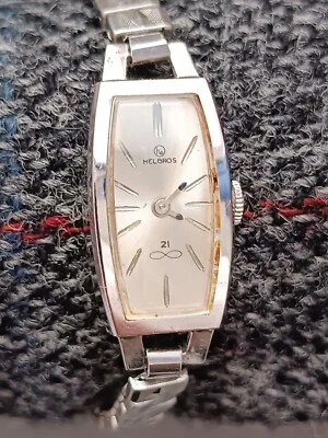 Helbros Damas Lujo 21 Joyas Movimiento Mecánico Expansión Pulsera Reloj Foto 1 de 4