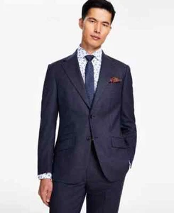 TALLIA Men's Navy Brown Slim Fit Stretch Solid Suit Jacket 42R ymr0625a - Picture 1 of 1