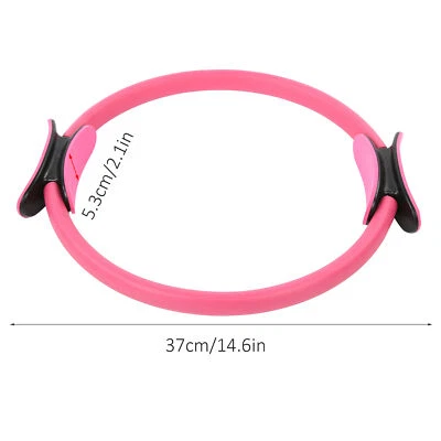 (Rosa) Anillo de Yoga Entrenamiento Fitness Doble Mango Ejercicio Círculo Hogar FF Foto 1 de 4