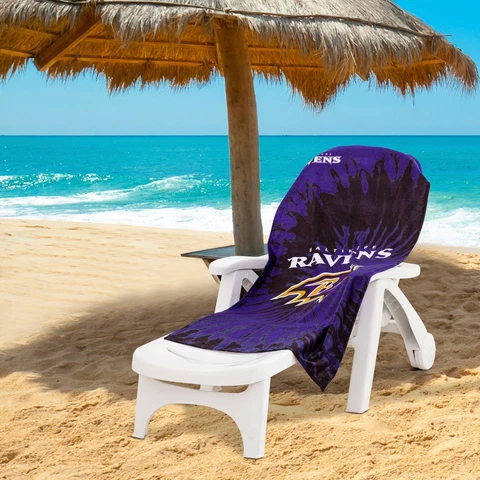 Baltimore Ravens Beach Towel Psychedelic 30" x 60" Cover